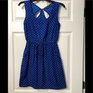 Blue and orange mini dress